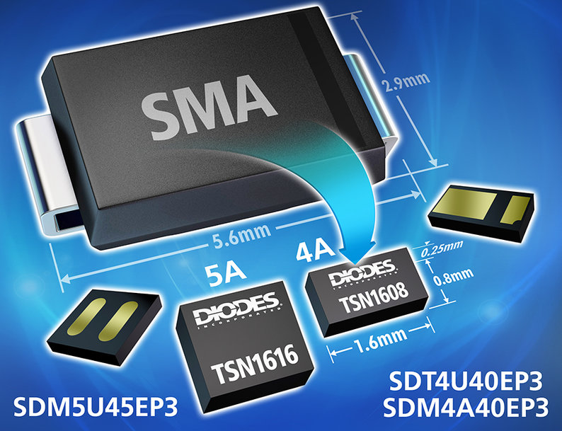 Space-Saving Schottky Rectifiers from Diodes Incorporated Set New Benchmarks in Current Density
